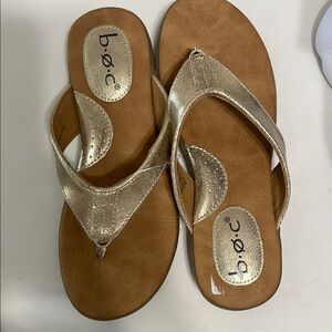 b.o.c Gold and Tan Sandals